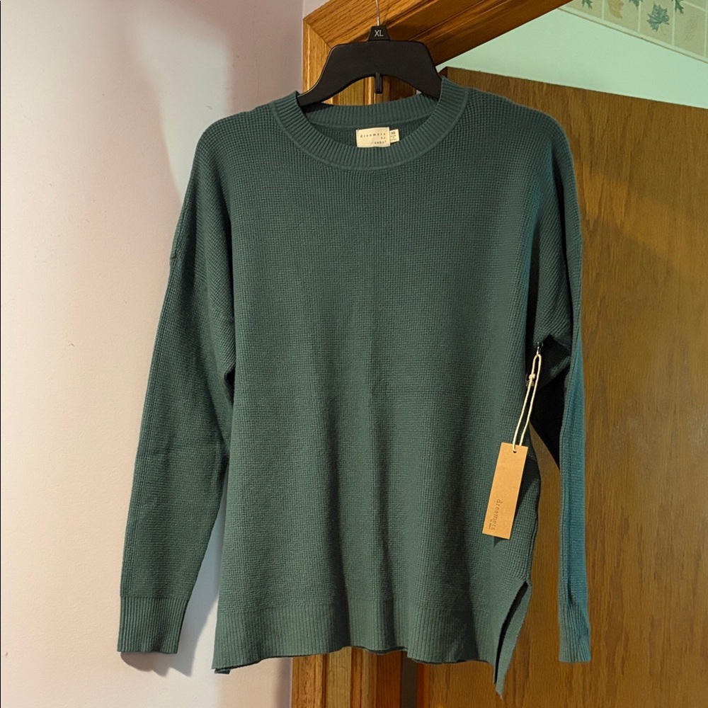 debut Dark Teal Waffle Knit sweater Pullover